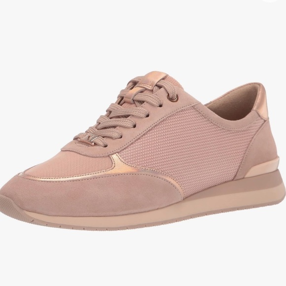 Naturalizer Women's Lotus Oxford Sneaker Almond Rose Gold Leather Size 8.5 - Picture 1 of 11